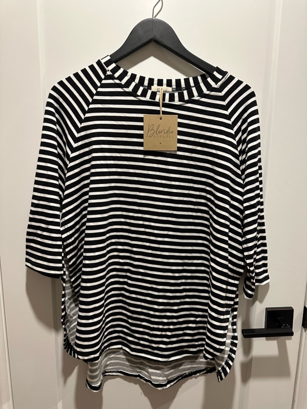 Black & White Striped Long Sleeve Tee